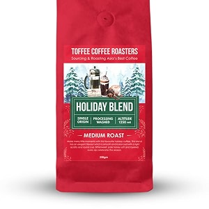 toffee coffee roasters  holiday blend dark roast 250 g  grind chemex speciality blend 100 arabica  speciality coffee  freshly roasted