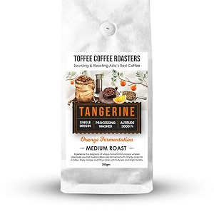 toffee coffee roasterstangerine orange fermented coffee bag100 arabicamedium roastgrounded coffee notes orange and citrus notesgrind moka potfreshly roasted250 gm