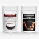 Toffee Coffee Roasters | Whiskey Barrel Aged Coffee Sampler Pack | 100% Arabica Coffees | Whiskey And Wine Barrel Aged Coffee | Glass Bottle Pack Of 2X60 gram | Grind: Drip Over