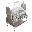 TOFO New Born Baby Cradle with Elastic Lock Mosquito Net (Snug fit) | Jhoola Jhula Palna Swing Crib Cot (Blue) (Grey)