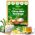 TOG999 Citrus Mint Tea Bags, Caffeine-Free Herbal Tea, Gluten-Free, 30 Ct