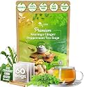TOG999 Premium Moringa Tea Bags, Ginger Peppermint Herbal Blend, 60 Count