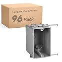 Togalonn 1-Gang New Work Outlet Box, PVC Electrical Box for Switch,GFCI,Dimmer, 22 Cubic Inch, UL Listed, 96 Pack