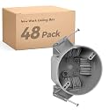 Togalonn 20 Cubic Inch New Work Ceiling Electrical Box, Ceiling Light Box for New Construction, PVC, UL Listed, 48 Pack