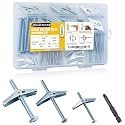 Toggle Bolts for Drywall 30 Sets, 3 Sizes Hollow Wall Anchors Kit with Bit