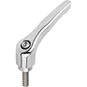 Toggle Clamp Lever Size 4 M12 x 50 Zinc, Bright Chrome-Plated,: Stainless Steel, Pack of 1, k0123.4126x50