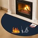 TOHONFOO Fireplace Mat for Home Protection, 2'8'' x 1'4'' x 0.04'', Blue