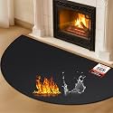TOHONFOO Fireplace Mat for Home Protection, 3'11.2" x 2'7.5"x 0.04'', Black