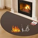 TOHONFOO Fireplace Mat for Home Protection, 4'11'' x 2'8'' x 0.04'', Brown