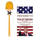 Trump Toilet Brush, Great Gag Gift, Fun Design, Premium Quality Toilet Bowl Brush with Solid Handle and Durable Bristles for Bathroom Cleaning, Political Satire Products