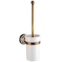 Toilet Brush with Holder for Bathroom Antique Bronze Wall Mounted Toilet Wall Mounted Bathroom Hardware Accessories,Porcelain Design