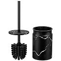 Toilet Brush and Holder Set - Toilet Bowl Brush and Holder with Sturdy Bristles for Thorough Cleaning - Concealed Matte Black Bathroom Accessories Toilet Cleaner Brush for Bathroom