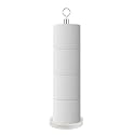 Creative Scents White Bathroom Toilet Paper Roll Holder Stand with Sturdy Marble Look Base - Stainless Steel Toilet Paper Storage Organizer Free Standing, Easy Assembly Holds 4 Rolls