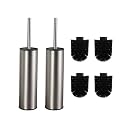 Toilet Brush and Holder,Stainless Steel Toilet Brushes for Bathroom with Holder 2pack Brushed Nickel