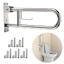 Toilet Grab Bar 24 Inch,YuanDe Flip Up Grab Bar with Paper Holder