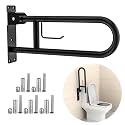 Toilet Grab Bar 24 Inch, YuanDe Flip Up Grab Bar with Paper Holder