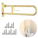 Toilet Grab Bar 32 Inch, YuanDe Flip Up Grab Bar with Paper Holder