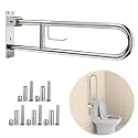 Toilet Grab Bar 32 Inch, YuanDe Flip Up Grab Bar with Paper Holder