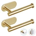 JOPOFI Self Adhesive Toilet Paper Holder - Brushed Gold（2 Pcs）