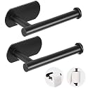 JOPOFI Self Adhesive Toilet Paper Holder - Matte Black（2 Pcs）