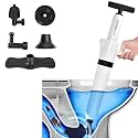 Toilet Plunger, High Pressure Air Drain Blaster Gun Powerful Air Drain Blaster with Visual Barometer, 5 Heads for Bathroom Kitchen Floor Drain Sink Clogged Pipe