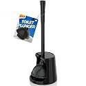 Toilet Plunger with Holder, Plungers for Bathroom Heavy Duty for 5.3-inch Toilet Drain, Toilet Plunger and Holder Combo for Bathroom Cleaning(Black)