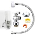 Toilet Shut Off Valve 1/2" PTC x 3/8" OD Compression 16" Supply Line kit