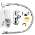 Toilet Shut Off Valve 1/2" PTC x 3/8" OD Compression 24" Supply Line kit