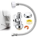 Toilet Shut Off Valve 1/2" PTC x 3/8" OD Compression 16" Supply Line kit