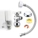 Toilet Shut Off Valve 1/2" PTC x 3/8" OD Compression 12" Supply Line kit