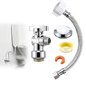 Toilet Shut Off Valve 1/2" PTC x 3/8" OD Compression 9" Supply Line kit