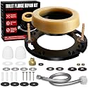 Toilet Wax Ring Kit with Flange and 16in Supply Line for 3 or 4in Drain