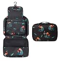 Niwlix Toiletry Bag for Women, Travel Kit, Accessories Organizer, Hanging Hook, Water-Resistant Polyester, 18 x 20 x 3 cm (Black)