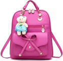 Toingo Small 10 L Backpack Leahter School Bag / College Bagpack (Pink)