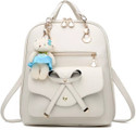Toingo Small 10 L Backpack Leahter School Bag / College Bagpack (Beige)
