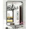 TokeShimi 24 x 36 Inch Black Mirror Wall Mirror for Bathroom Black Metal Frame Decorative Rectangular Wall Mounted Home Decor Corner Hangs (Horizontal/Vertical)