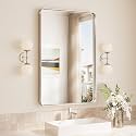 TokeShimi 24x36 Brushed Nickel Bathroom Wall Mirror Vanity Metal Frame Round Corner Rectangular for Home Decor Living Room Entryway (Horizontal/Vertical)