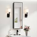 TokeShimi 12 x 36 in Black Medicine Cabinet with Mirror, Aluminum Frame