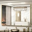 TokeShimi 60 x 40 Inch Brushed Gold Bathroom Vanity Mirror for Wall with Non-Rusting Aluminum Alloy Matte Metal Frame for Modern Farmhouse Home Decor (Horizontal/Vertical)
