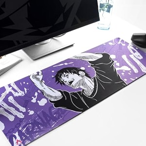 anime desk mat extra large 32 inch x 12 inch ghost of zenin printed anime anti-slip mouse pad