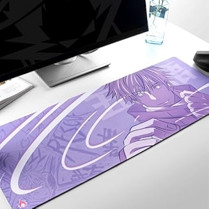 anime desk mat extra large 32 inch x 12 inch honored one printed anime anti-slip mouse pad
