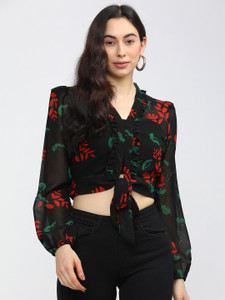 tokyo talkies casual solid women black top