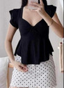 Tokyo Talkies Casual Solid Women Black Top