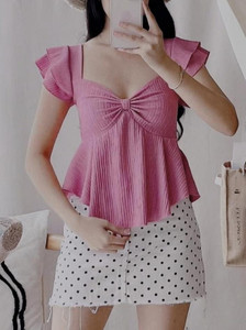 tokyo talkies casual solid women pink top