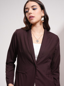 tokyo talkies solid single breasted party women blazer