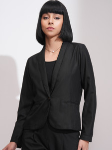tokyo talkies solid single breasted party women blazer