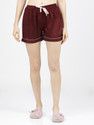 Tokyo Talkies Solid Women Maroon Regular Shorts