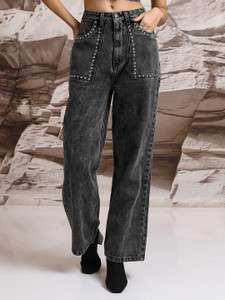 Tokyo Talkies Straight Fit Women Dark Grey