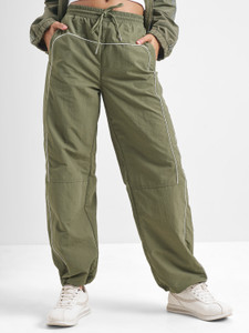 Tokyo Talkies Straight Fit Women Green Trousers