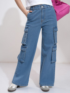 Tokyo Talkies Wide Leg Women Blue Jeans
